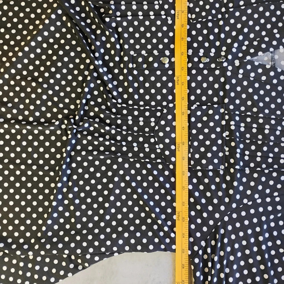 Cocomo Polka Dot Blouse Roll Tab Sleeve Pleated Relaxed Fit Black White Size 3X - Picture 10 of 11